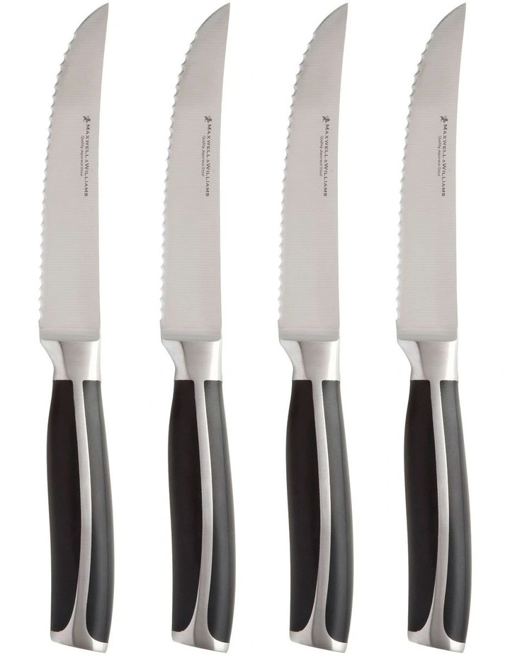 Maxwell & Williams Stanton Steak Knife Set 4pc Black Boxed 3 Maxwell & Williams Stanton Steak Knife Set 4pc Black Boxed