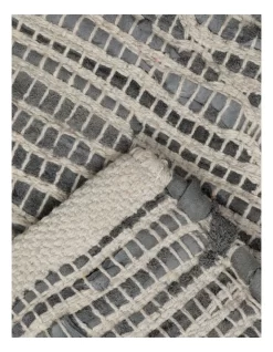 Doran Hand Woven Rug Leather/Cotton 200x300cm Grey -Household Items Shop 850880440 4 720x928