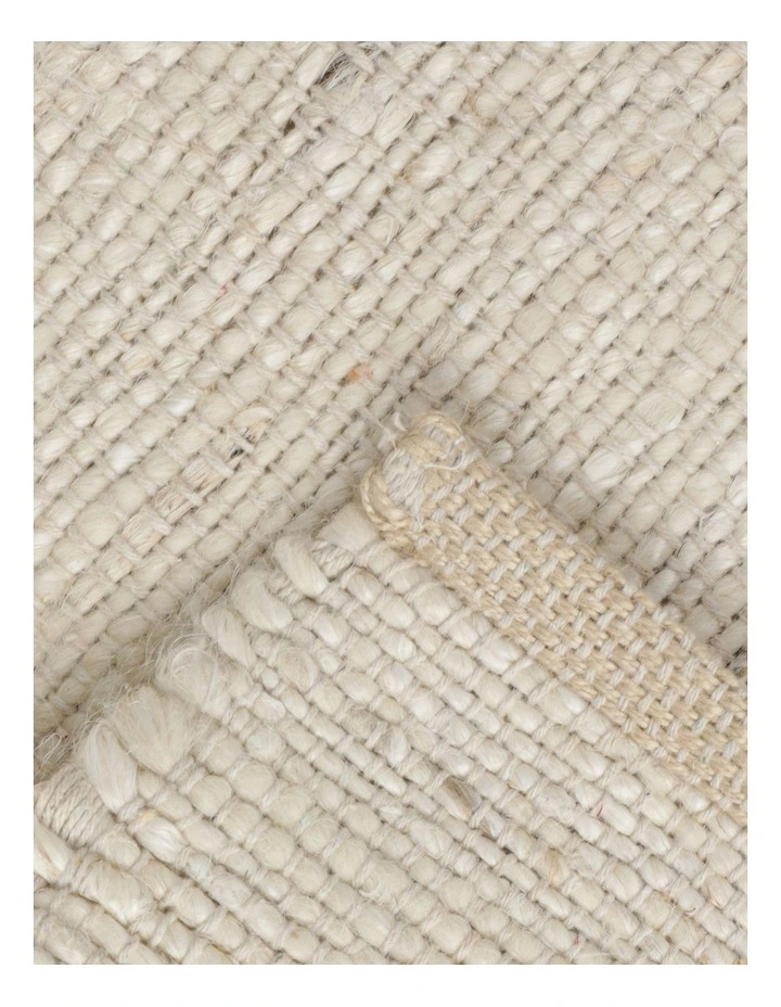 Luna Handwoven Rug Wool Hemp & Cotton 160x230cm Ivory/Grey 7 Luna Handwoven Rug Wool Hemp & Cotton 160x230cm Ivory/Grey - Image 5