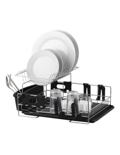 Stainless Steel 2-Tier Dish Rack With Draining Board