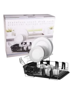 Stainless Steel 2-Tier Dish Rack With Draining Board 7 Stainless Steel 2-Tier Dish Rack With Draining Board -Household Items Shop 851825980 3 720x928