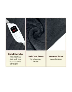 Heated Electric Blanket Throw Rug Coral Warm Fleece Winter Grey -Household Items Shop 855666640 3 720x928