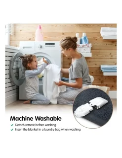 Heated Electric Blanket Throw Rug Coral Warm Fleece Winter Grey -Household Items Shop 855666640 5 720x928