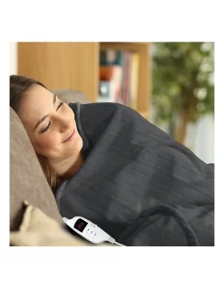 Heated Electric Blanket Throw Rug Coral Warm Fleece Winter Grey -Household Items Shop 855666640 7 720x928