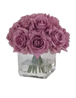 Real Touch Luxury Artificial Purple Gray Rose Arrangement