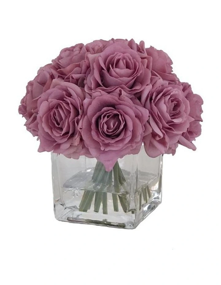 Real Touch Luxury Artificial Purple Gray Rose Arrangement 3 Real Touch Luxury Artificial Purple Gray Rose Arrangement