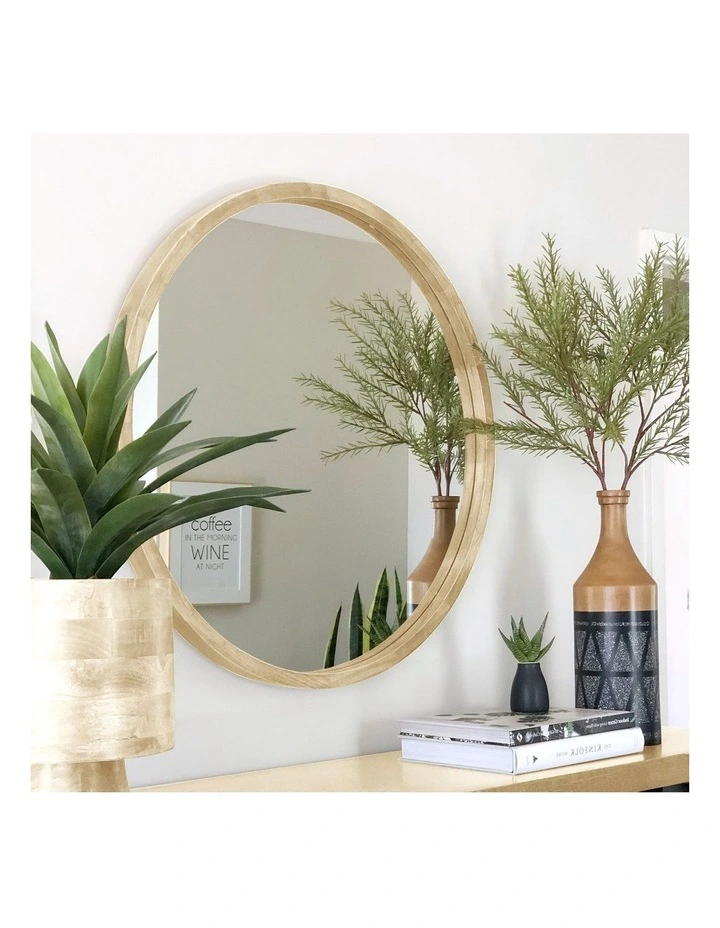 Tina 60cm Light Solid Wood Mirror 4 Tina 60cm Light Solid Wood Mirror - Image 2
