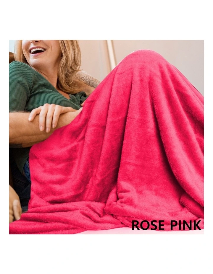 Plush Blanket Throw Large In Rose Pink 8 Plush Blanket Throw Large In Rose Pink - Image 6