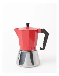Induction Stainless Base Espresso 9 Cup Red