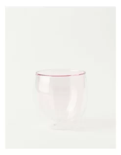 250ML Set Of 2 Double Wall Glass Pink