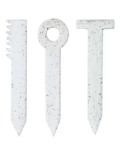 Handy Little Things Herb Garden Stakes Set Of 3 White Speckle