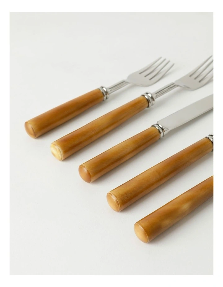 Wood Look Resin Cutlery Set 16pc 4 Wood Look Resin Cutlery Set 16pc - Image 2