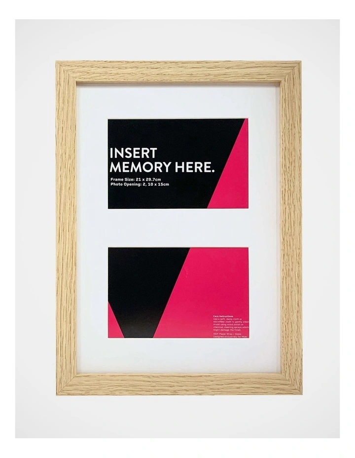 Natural Photo Frame A4/Dbl 10x15cm 3 Natural Photo Frame A4/Dbl 10x15cm