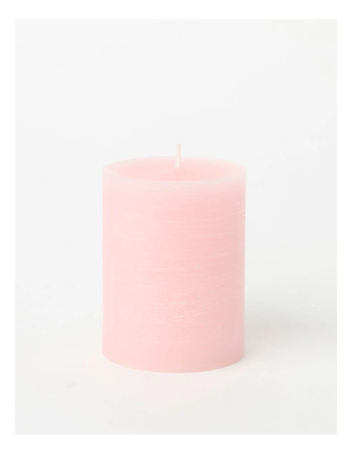 Heritage Rustic Scented Pillar Candle Indian Rose & Sweet Almond 9cm In Pink 3 Heritage Rustic Scented Pillar Candle Indian Rose & Sweet Almond 9cm In Pink