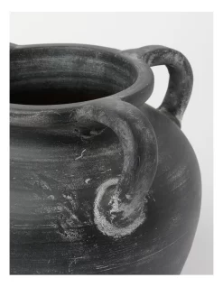 Heritage Kinross Terracotta Vase Small 25x25x23.5cm In Black -Household Items Shop 868471840 3 720x928