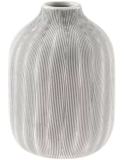 Linen House Haley Vase 17cm In Chalk