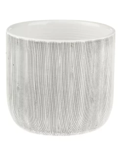 Linen House TaupIn Planter Pot 16.5cm In White