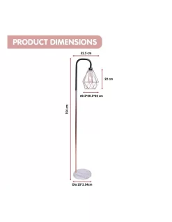 Geometric Rose Gold Floor Lamp With Marble Base -Household Items Shop 869502520 4 720x928