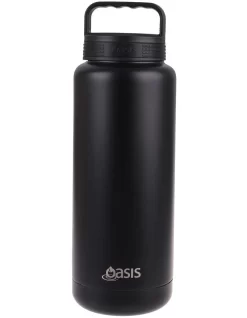 Oasis Stainless Steel Double Wall Insulated "Titan" Drink Bottle 1.2L Black