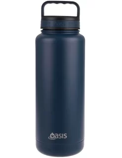 Oasis Stainless Steel Double Wall Insulated "Titan" Drink Bottle 1.2L Navy