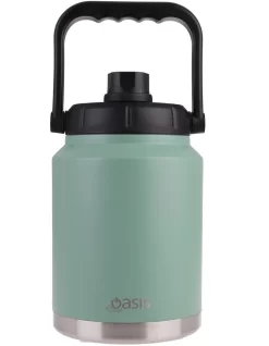 Oasis Stainless Steel Double Wall Insulated Jug W/ Carry Handle 2.1L Sage Green