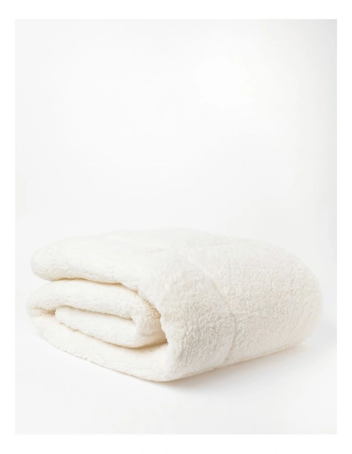 Sherpa Fleece Mattress Protector White 4 Sherpa Fleece Mattress Protector White - Image 2