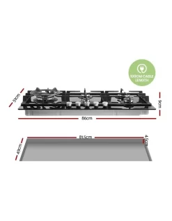 5 Burner Gas Cooktop Black NG LPG CGH90095G -Household Items Shop 888623020 3 720x928