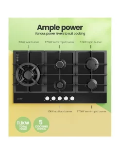 5 Burner Gas Cooktop Black NG LPG CGH90095G -Household Items Shop 888623020 5 720x928