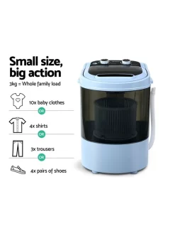 Portable Top Load Washing Machine 3KG Black PWM-S-30-BK -Household Items Shop 888630940 6 720x928
