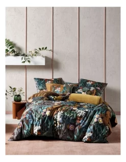 Linen House Maren Quilt Cover Set In Chocolate