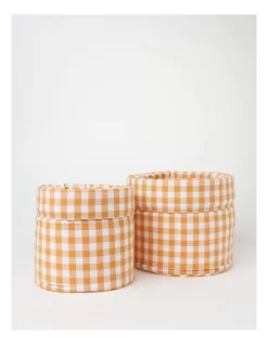 Heritage Gingham Orange Bread Basket Large In Orange 7 Heritage Gingham Orange Bread Basket Large In Orange -Household Items Shop 896719600 3 720x928