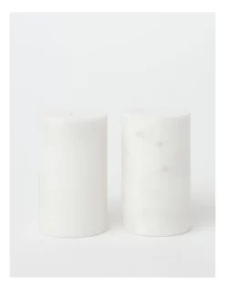 Heritage Marble Salt & Pepper Mills In White