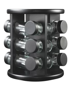 Spice Stand 12 Jar In Black