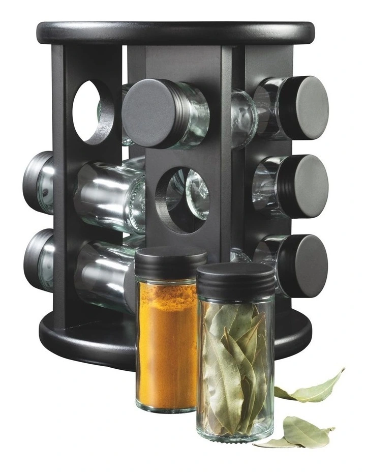 Spice Stand 12 Jar In Black 4 Spice Stand 12 Jar In Black - Image 2