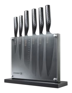 7 Piece Knife Stand Set In Black