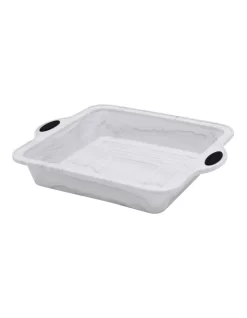 Marble Square Baking Pan In White
