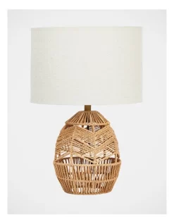 Kora Linen Shade Table Lamp 30x30x45cm In Natural