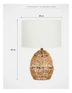 Kora Linen Shade Table Lamp 30x30x45cm In Natural -Household Items Shop 897920380 5 1 720x928