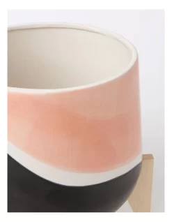 Halden Ceramic Planter With Bamboo Stand 27m In Multi -Household Items Shop 898191280 5 720x928