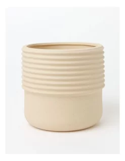 Vida Ceramic Pot 17x17x15.7cm In Light Brown