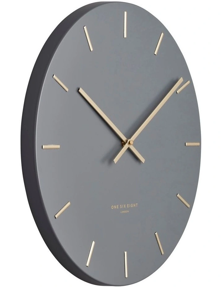 Luca Charcoal 40cm Silent Wall Clock 4 Luca Charcoal 40cm Silent Wall Clock - Image 2