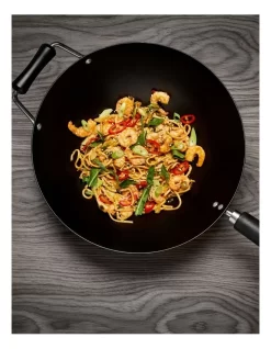 Non-Stick Carbon Steel Wok 35cm Black -Household Items Shop 902662480 6 720x928