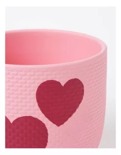 Rubberised Planter Heart Pot 15.5X18cm In Pink -Household Items Shop 906037660 4 720x928