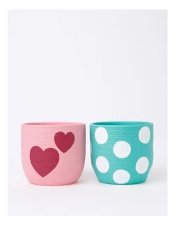 Rubberised Planter Heart Pot 15.5X18cm In Pink -Household Items Shop 906037660 5 720x928
