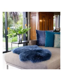 Long Wool Sheepskin Rug Double In Navy -Household Items Shop 906846040 3 720x928