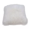 Naturally Sheepskins Long Wool Mongolian Sheepskin Cushion Cover Ivory