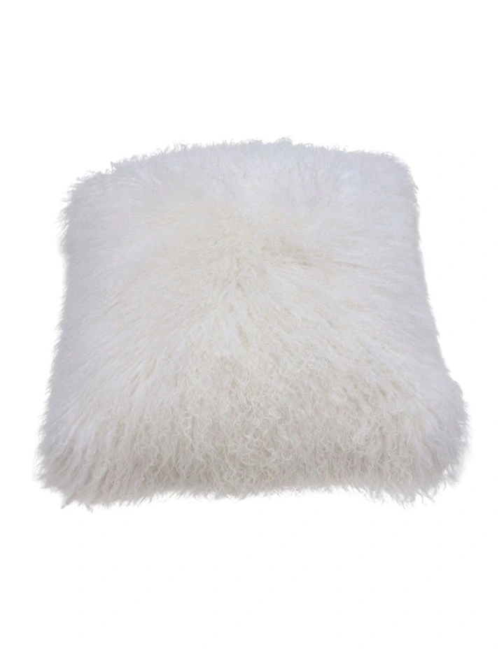 Naturally Sheepskins Long Wool Mongolian Sheepskin Cushion Cover Ivory 3 Naturally Sheepskins Long Wool Mongolian Sheepskin Cushion Cover Ivory