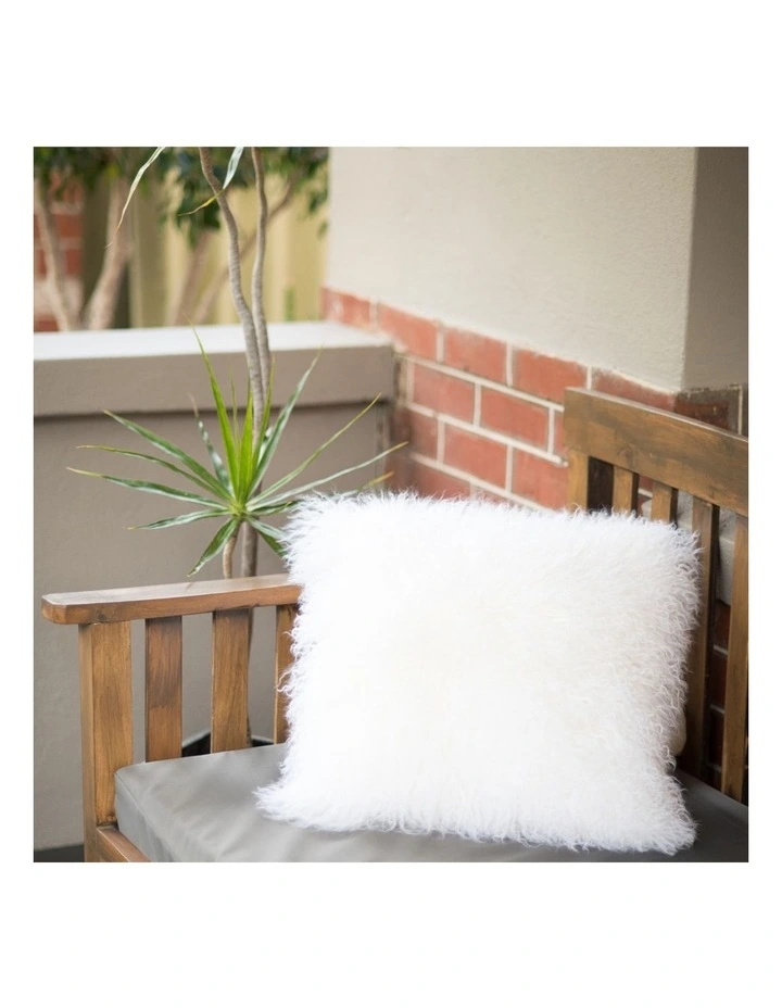 Naturally Sheepskins Long Wool Mongolian Sheepskin Cushion Cover Ivory 7 Naturally Sheepskins Long Wool Mongolian Sheepskin Cushion Cover Ivory - Image 5