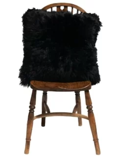 New Zealand Sheepskin Cushion Cover In Black -Household Items Shop 906861430 3 720x928