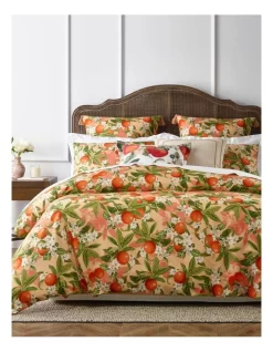 Heritage Valencia Quilt Cover Set In Orange